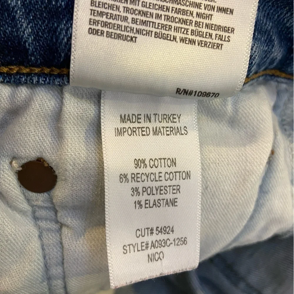 AGOLDE Nico High Rise Slim Distressed Jeans Button Fly Shoreline Women's 29